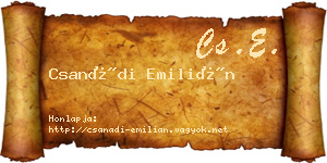 Csanádi Emilián névjegykártya